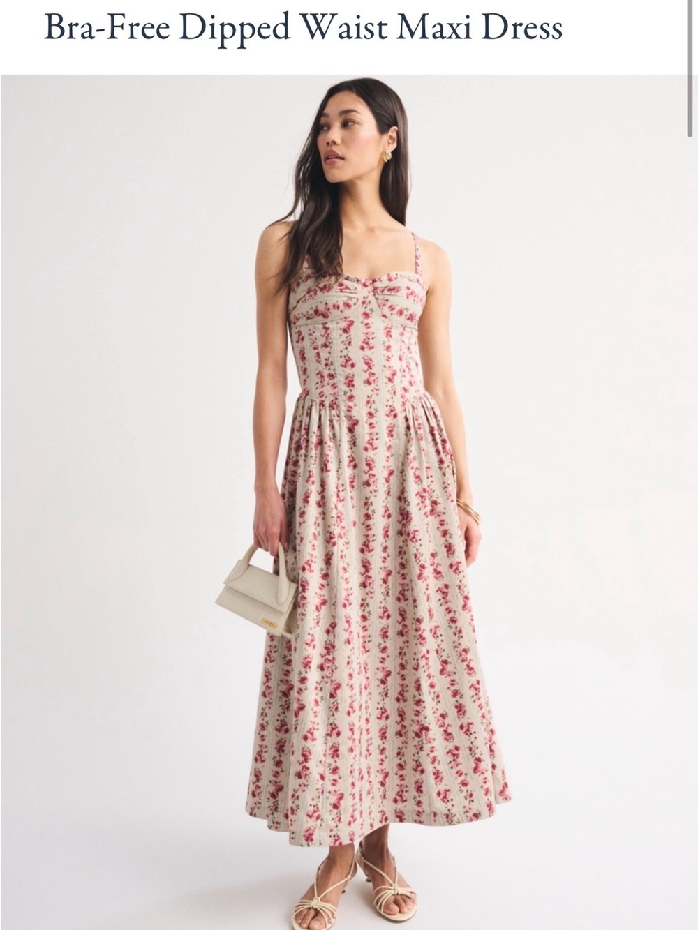 Bra-Free Dipped Waist Maxi Dress Floral